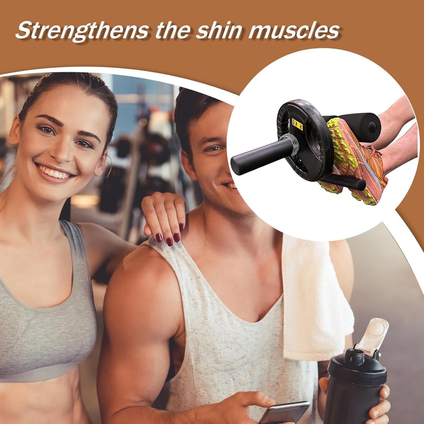 Tib Bar Trainer for Shin Exercises, Portable Anterior Tibialis Exercise Equipment for Calf Raises, Home Gym and Travel Fitness Machine, Strengthen Leg Muscles with Versatile Workout Gear