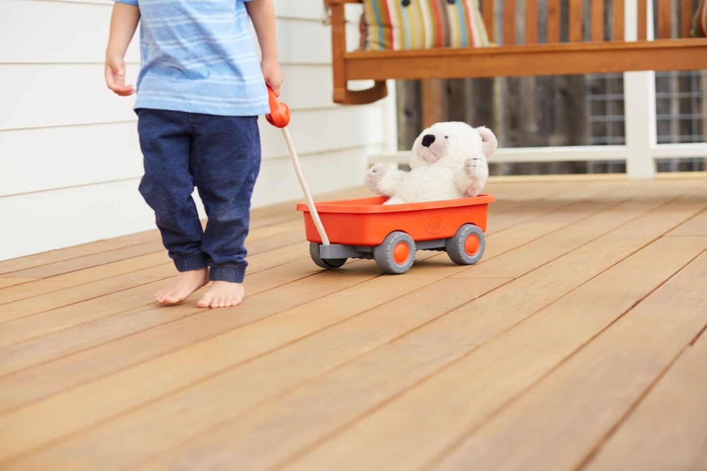 Green Toys WAGO-1227 Wagon Outdoor Toy, Orange