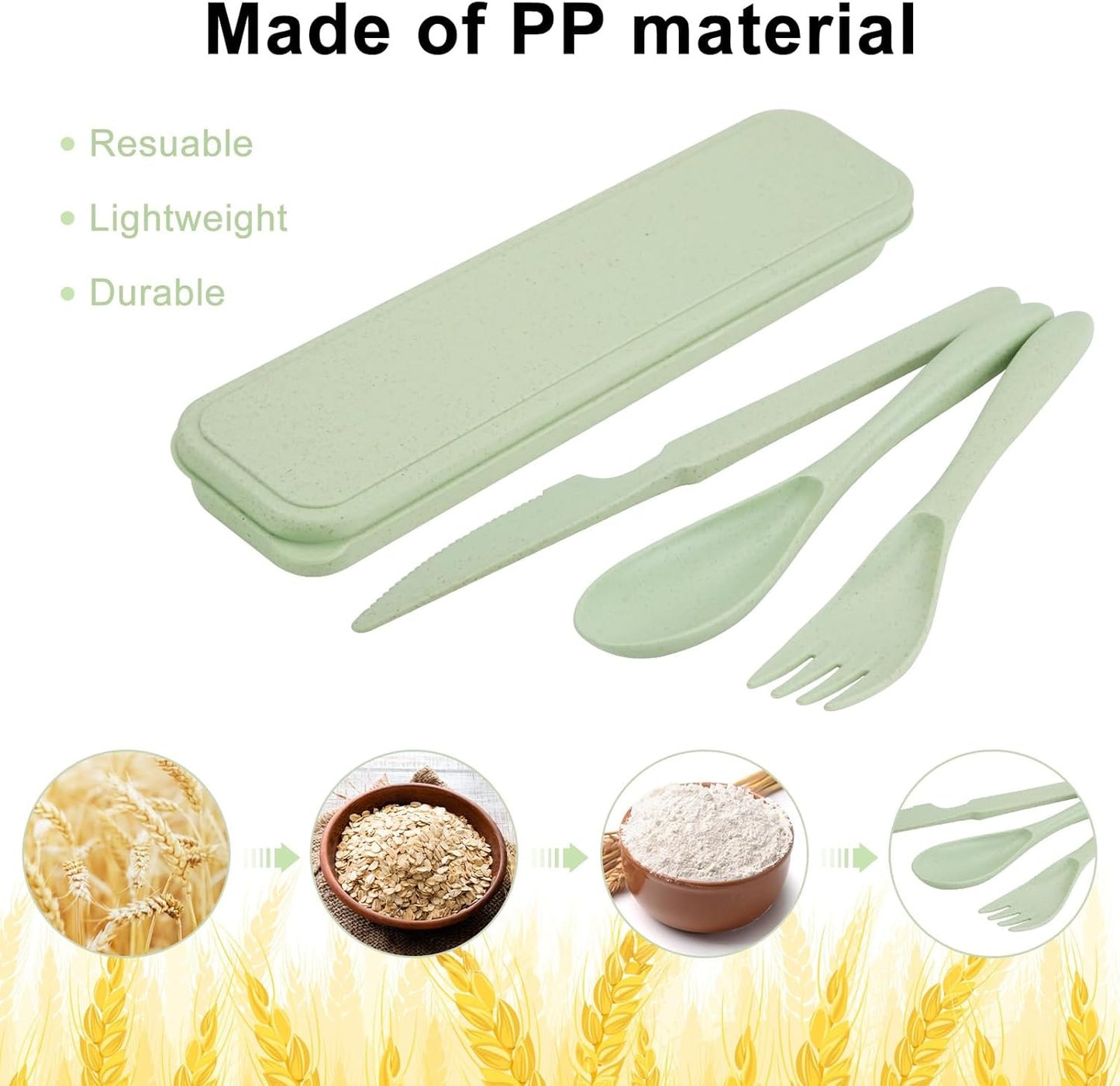 4 Pack Travel Cutlery Set with Case, Reusable Spoon Knife Forks Utensil Set, Portable Travel Utensils for Kids Adult Travel Picnic Camping Or Birthday, Anniversary Use