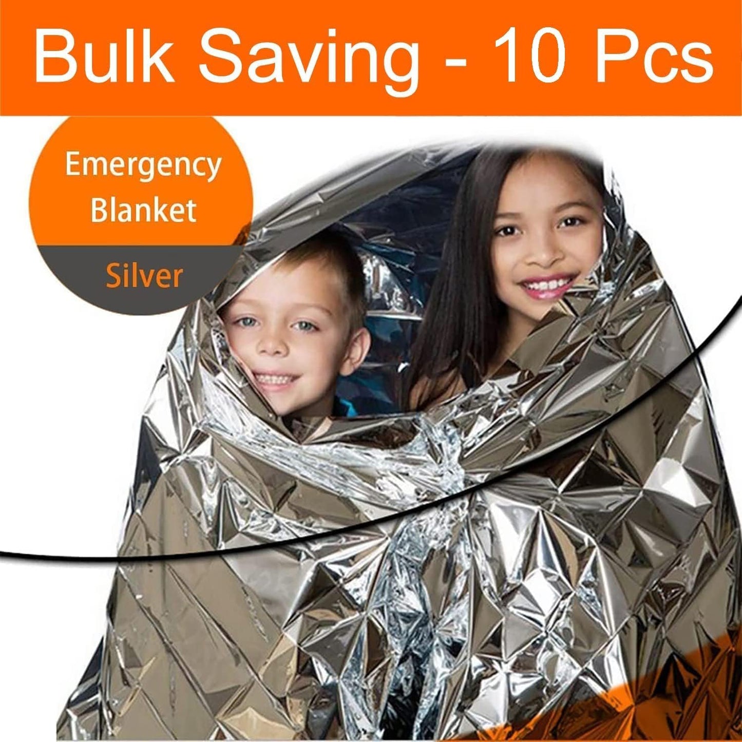 10 Pcs Emergency Blanket, Mylar Thermal Blanket, Use As Life Tent, Survival Shelter, Survival Tarp, 130 * 210cm Aluminum Film Poncho, Reusable Space Shelter, for Camping