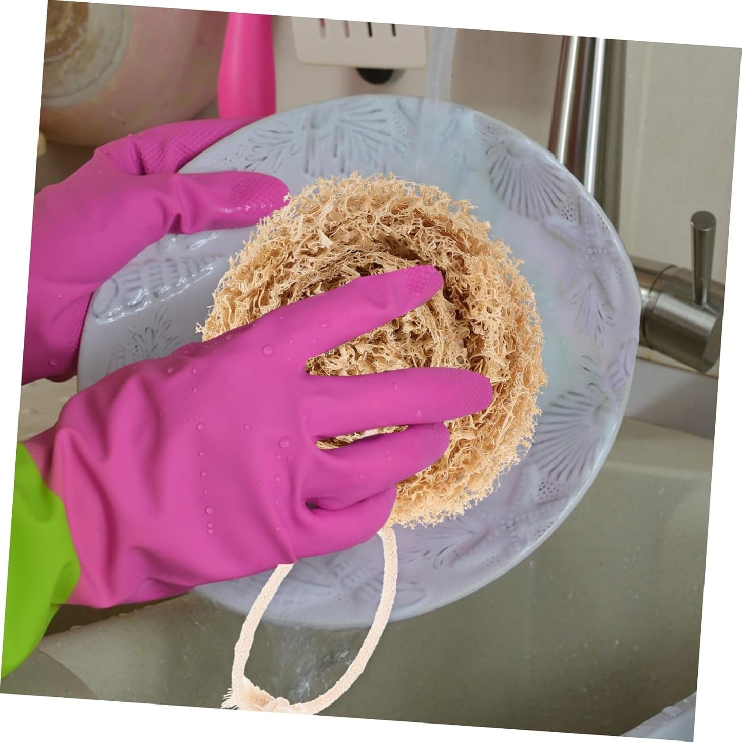 SOIMISS 1set Natural Loofah Sponges for Kitchen Cleaning Soft and Durable Dish Washing Scrubber Loofah 4pcs