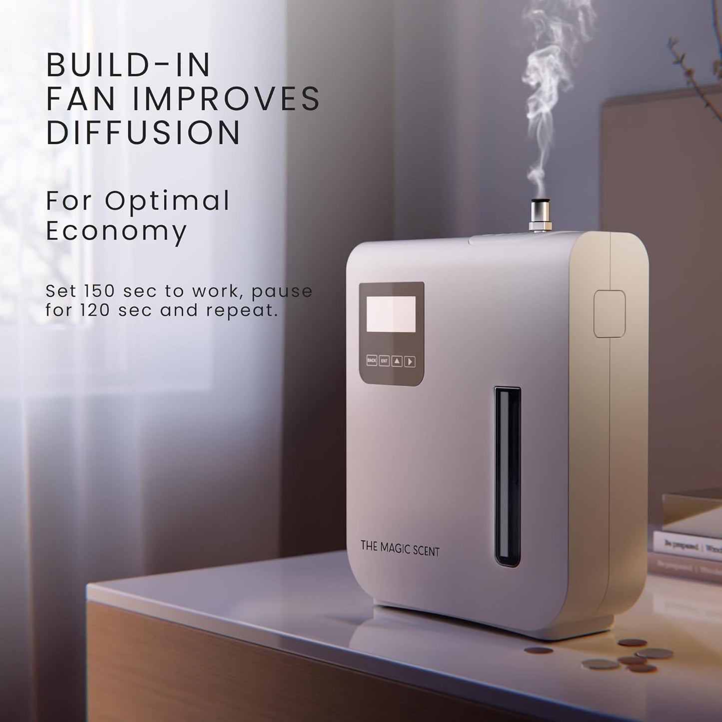 Diffuser, Scent Air Machine for Home & Hotels, HVAC or Portable Nebulizing Diffuser - Large Room Waterless Aroma Machine - Aroma Oil Included