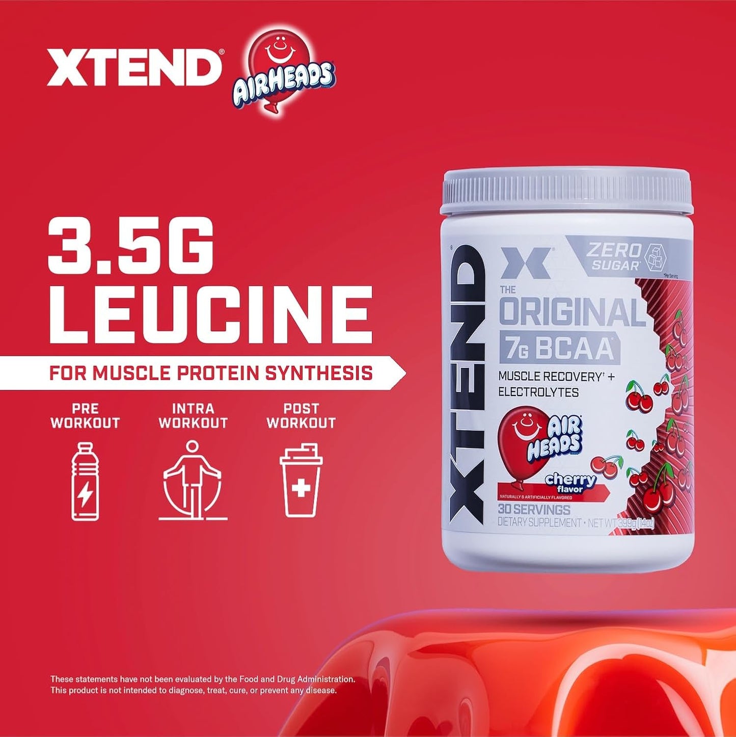 Xtend AIRHEADS Amino Acids 30 Serves Red Cherry 423 grams