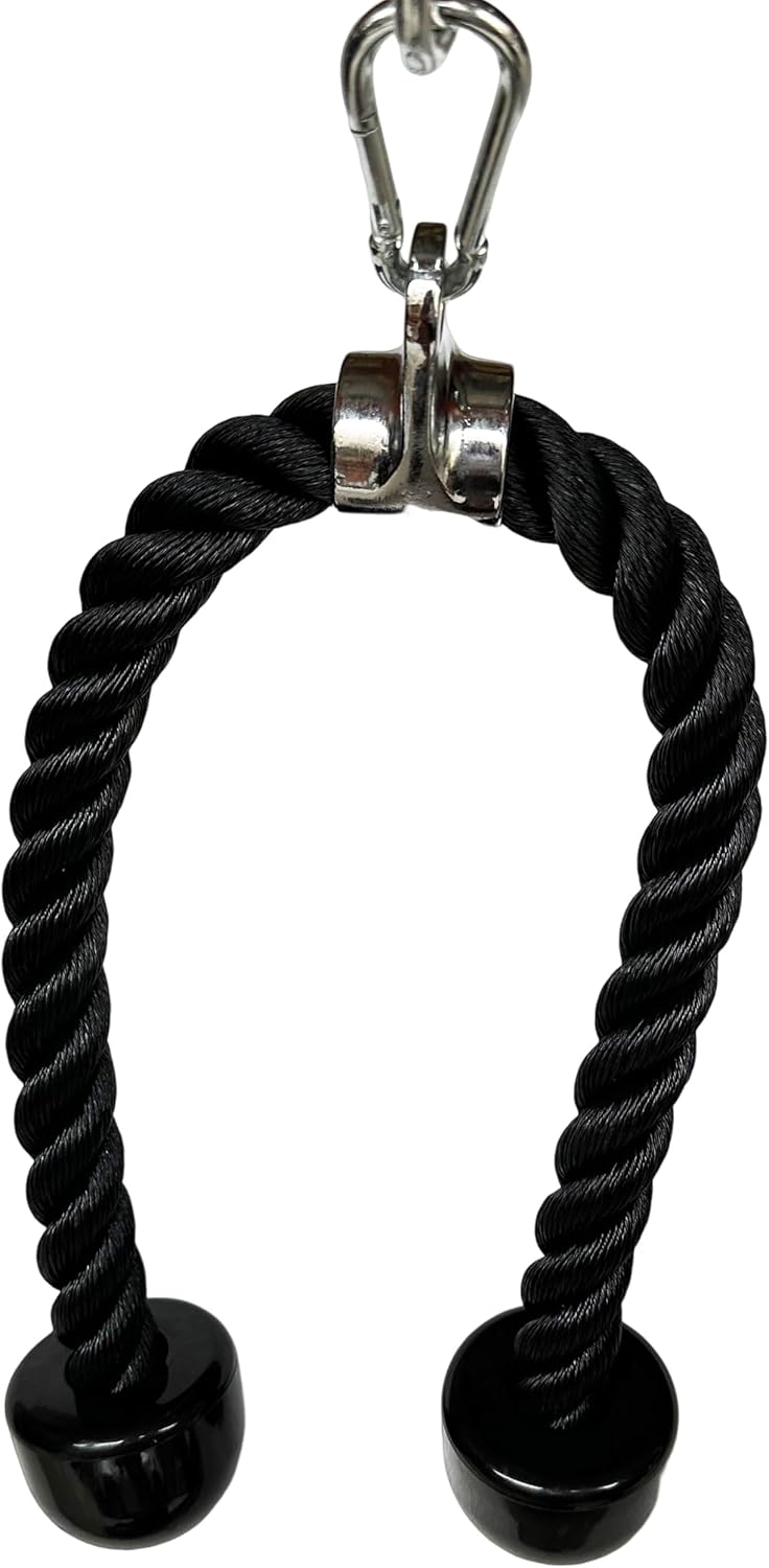 yuhqc Heavy Duty Tricep Rope Attachment Tricep Rope Nylon Tricep Rope Cable Single Press Push Down Fitness Gym Bodybuilding Cable Dual Grip Tricep Rope with Universal Cable Machine Attachment