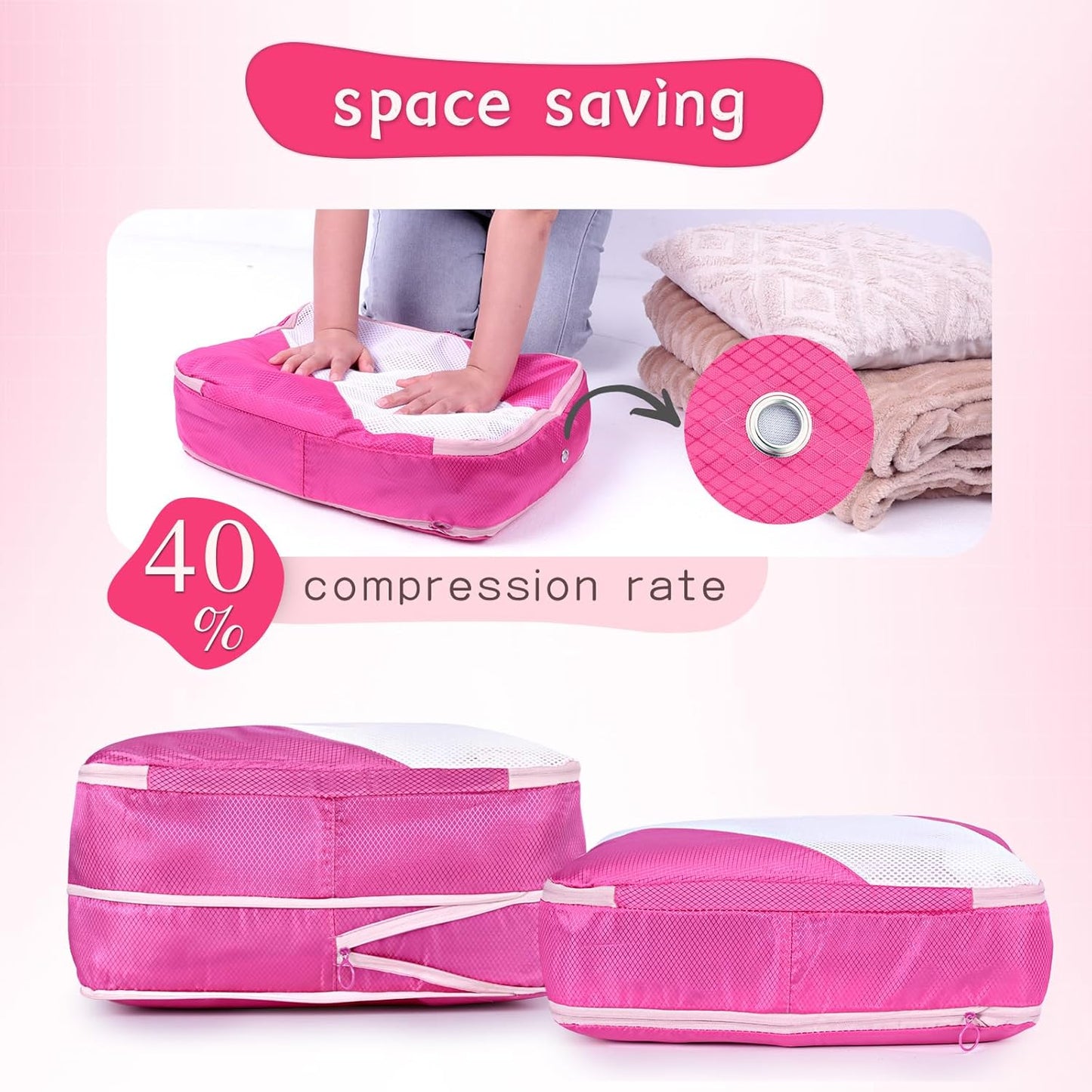 AiQInu Space Saving Organizer, Packing Cubes Compression, Compression Suitcase Organizer, Goose Feather Coat Organizers