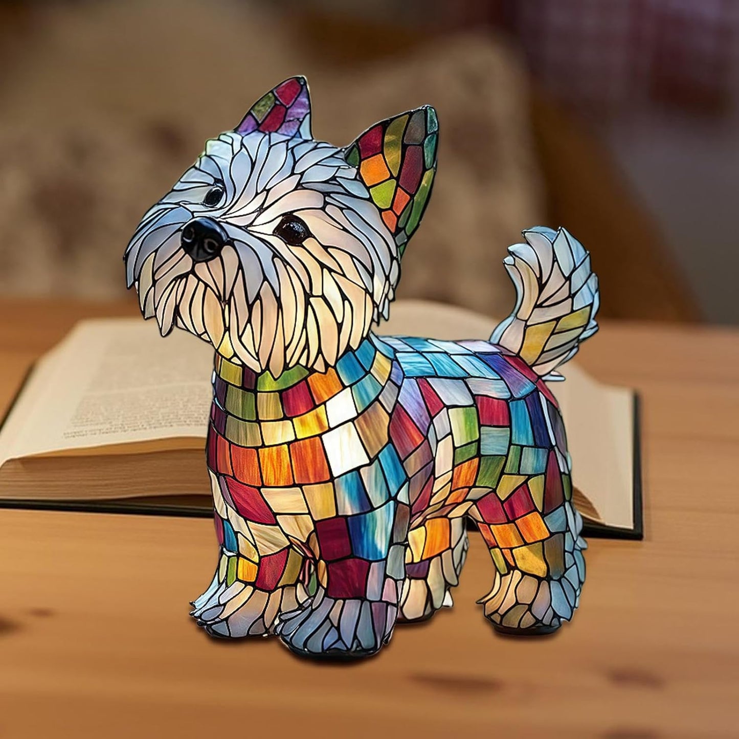 Aceirropy Table LED Light,Dogs Themed Bedside Night Resin Light - Rechargeable Ambience Lamp for Bedside Bedroom Shelf Living Room