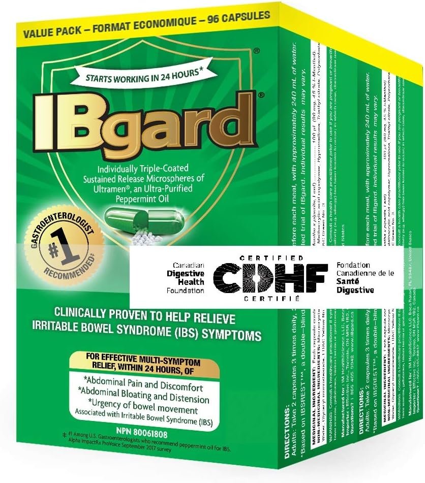IBgard®, Natural Health Product for the relief of IBS Symptoms, 96 capsules