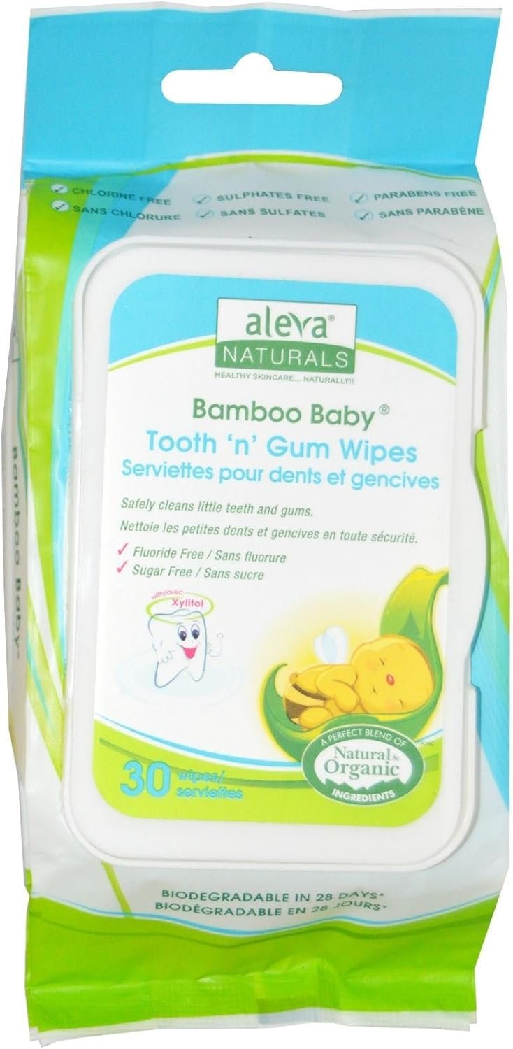 Bamboo Baby Wipes Tooth & Gum by Aleva Naturals - 30 wipes