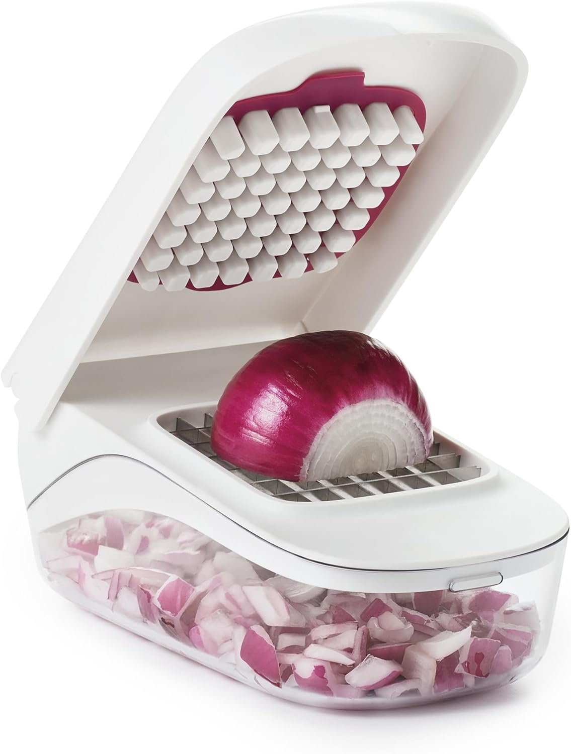 OXO Good Grips Vegetable Chopper with Easy-Pour Opening, White