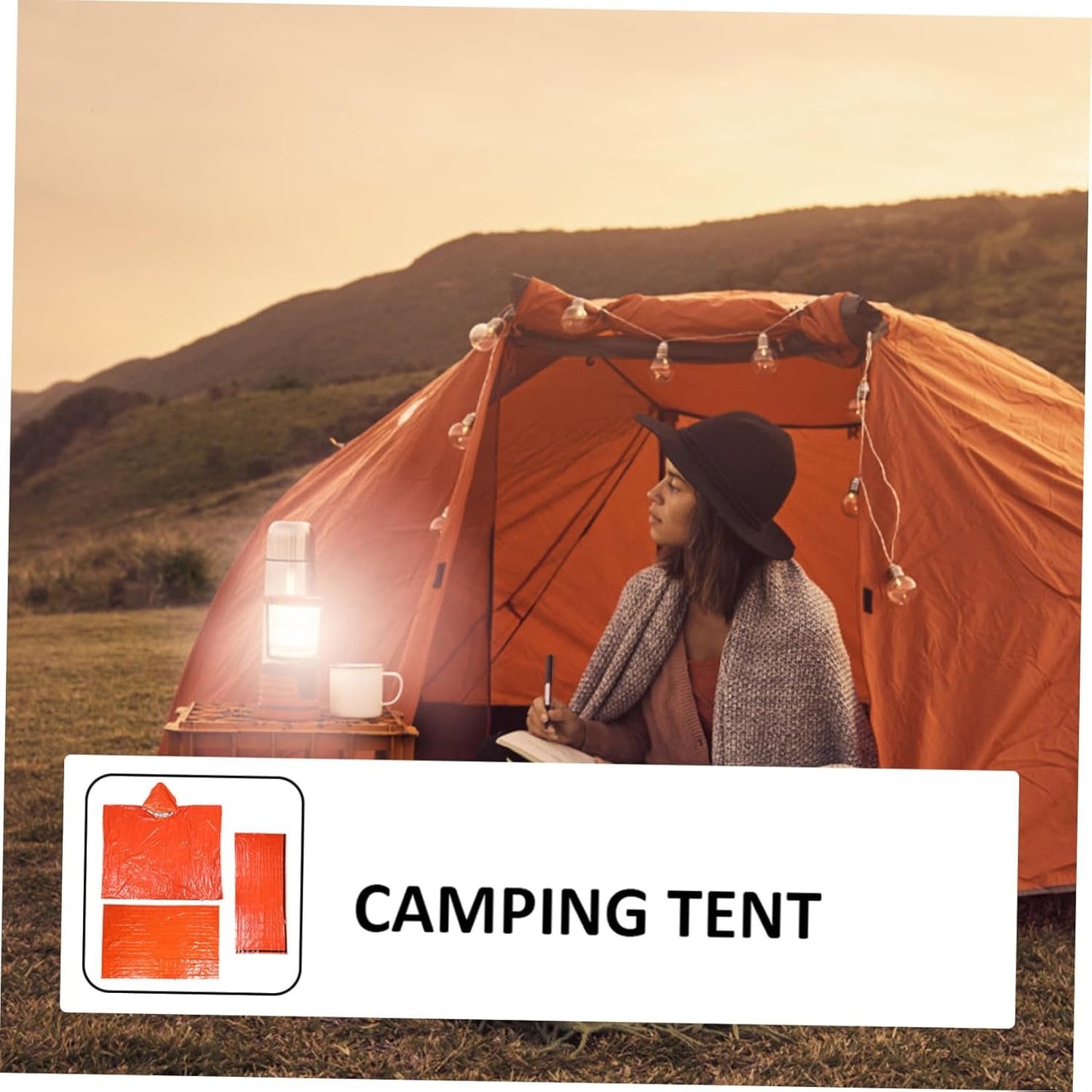 BESPORTBLE Insulated Thermal Blanket Survival Sleeping Bag Camping Tent Raincoat Set Essential Emergency Gear