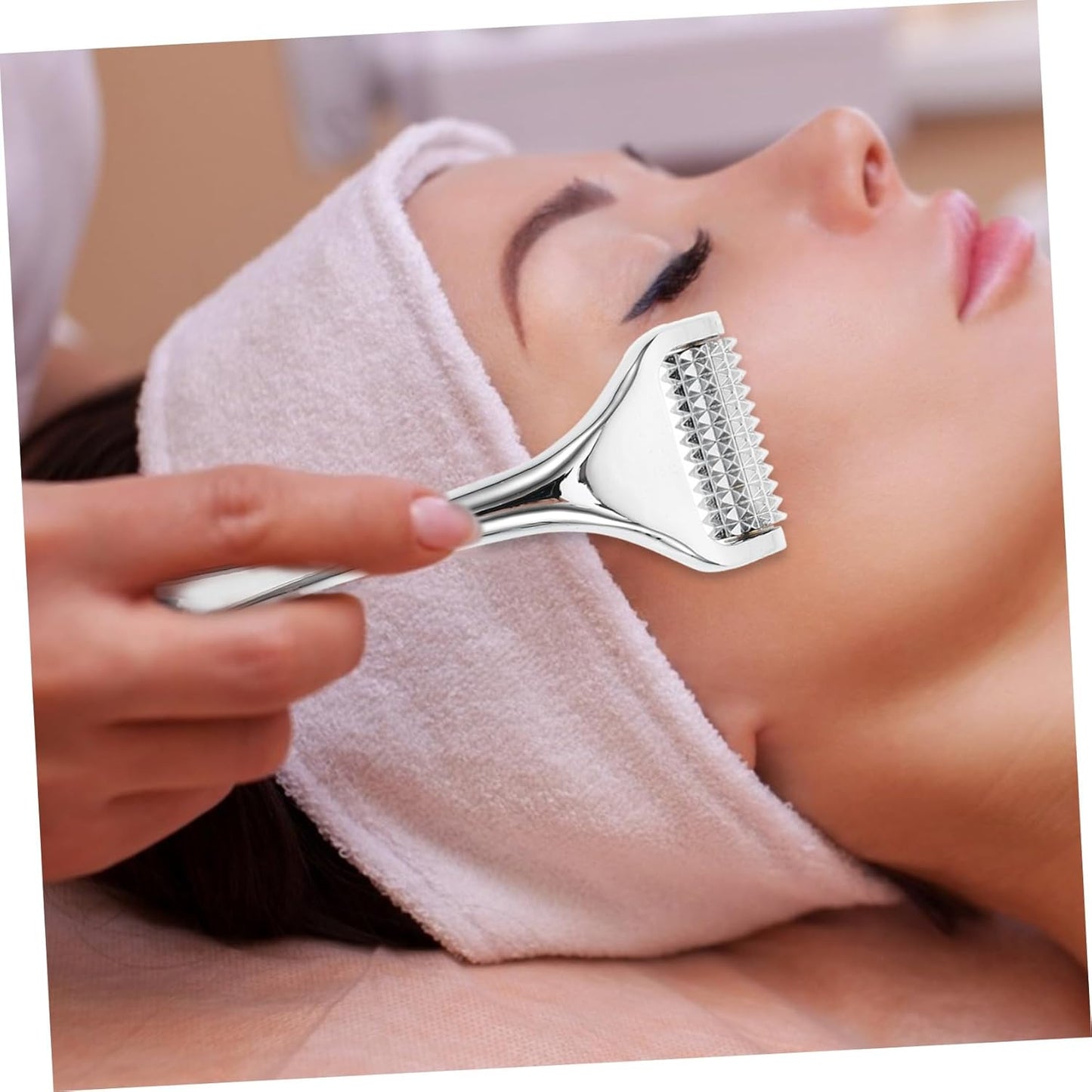 MOTHNUR 1Pc Skin Care Pin Walker Beauty Device Wrinkle Removal Zinc Alloy Cleanser Facial Skin Care Massager Silver