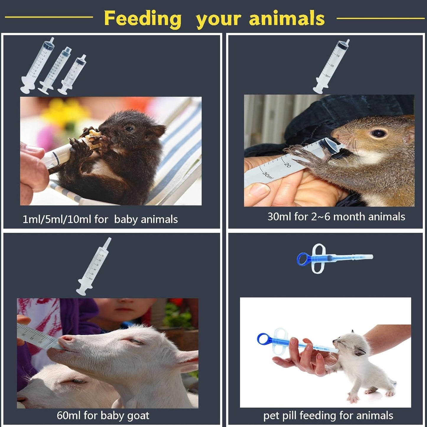 Puppy Feeding Tube Kit Pet Nursing Nipple Includes Kendall Feeding Tubes,60/30/10/5/1ML Syringes,Feeding Tubes for Puppies Kitten Nestling Feeding Tool for Small Animals(13 Pack)