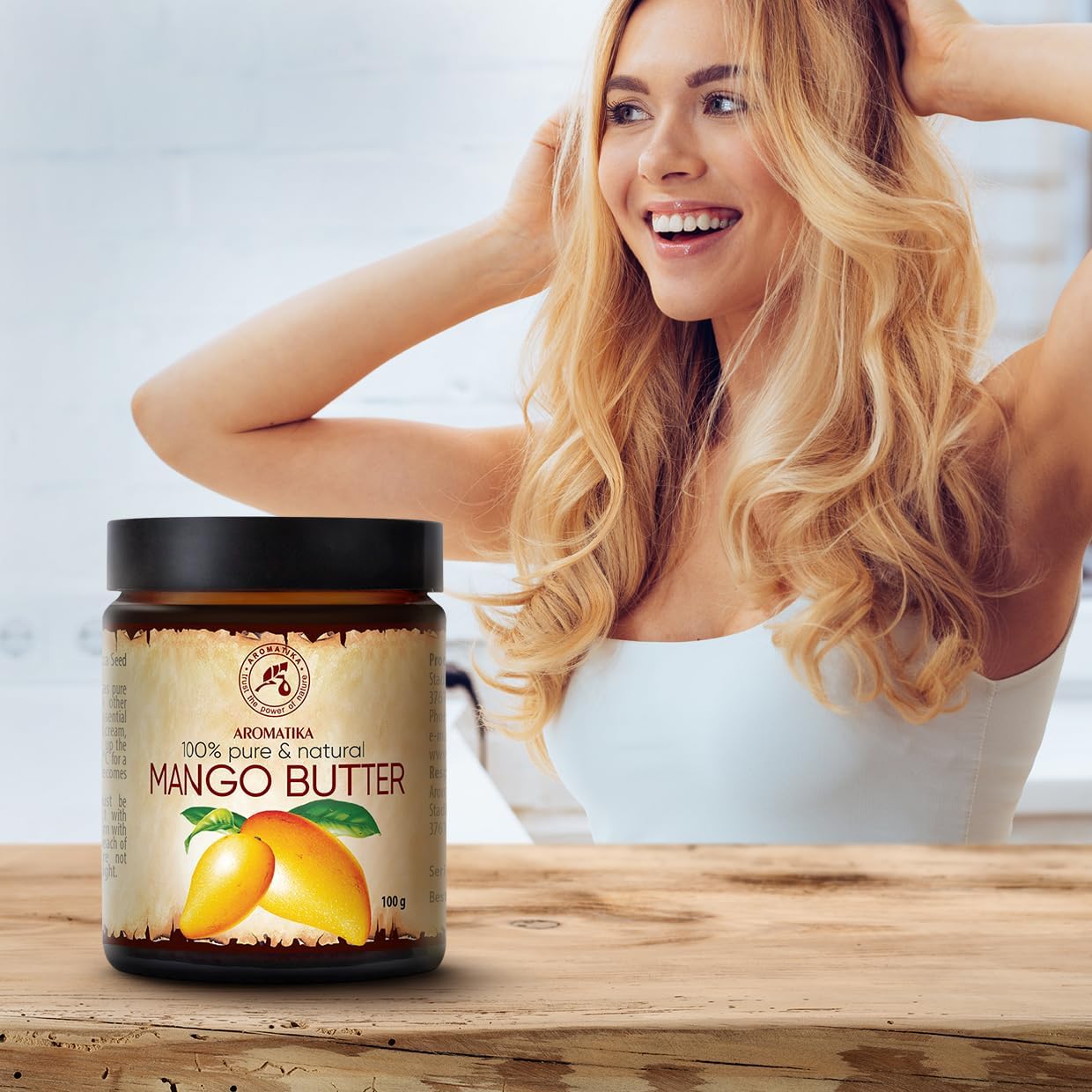 Mango Butter 100 g - Mangifera Indica - Indonesia - 100% Natural and Pure - Refined - Intensive Care for the Body - Hair and Skin - Nail Care - Hands - Lips - Massage - Cosmetics