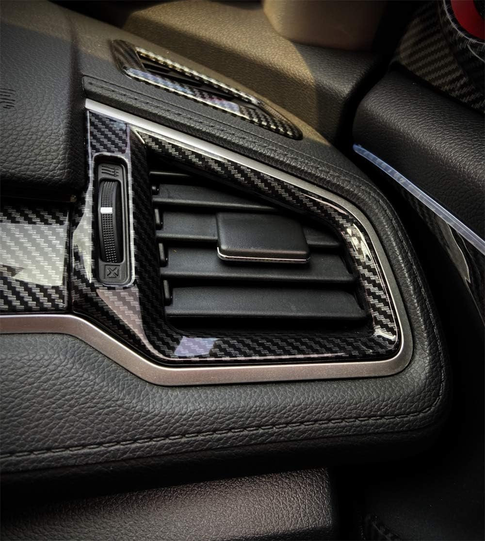 Carbon Fiber Grain ABS Car Interior Front Side and Console Air Outlet Vent Frame Trim Sticker for Honda 10th Gen Civic 2016 2017 2018 2019 2020