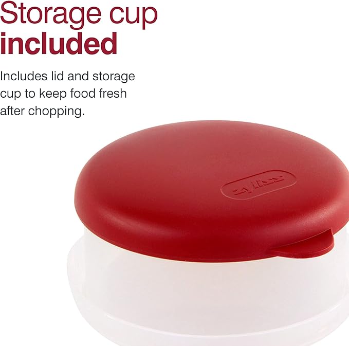 Zyliss Zick Zick Classic Food Chopper - Manual Food Chopper - Onion, Tomato & Vegetable Cutter - Stainless Steel & Dishwasher Safe Food Dicer - White, 9"