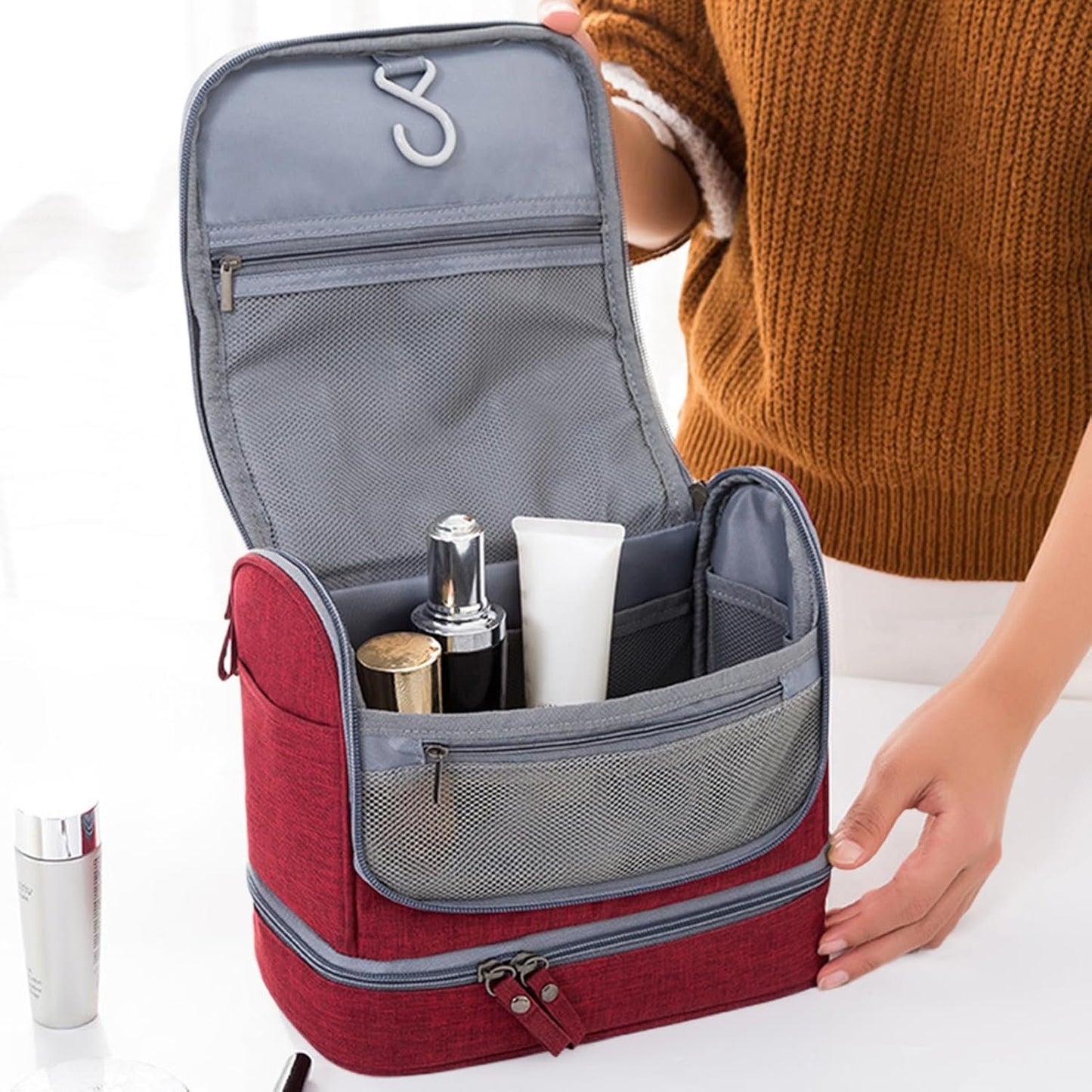 Toiletry Organizer Bag | Waterproof Travel Bag | Compact Travel Toiletry Bag | Spacious Travel Hygiene Bag | Cosmetic Organizer for Travel | Toiletry Kit for Travel | Travel Makeup Bag