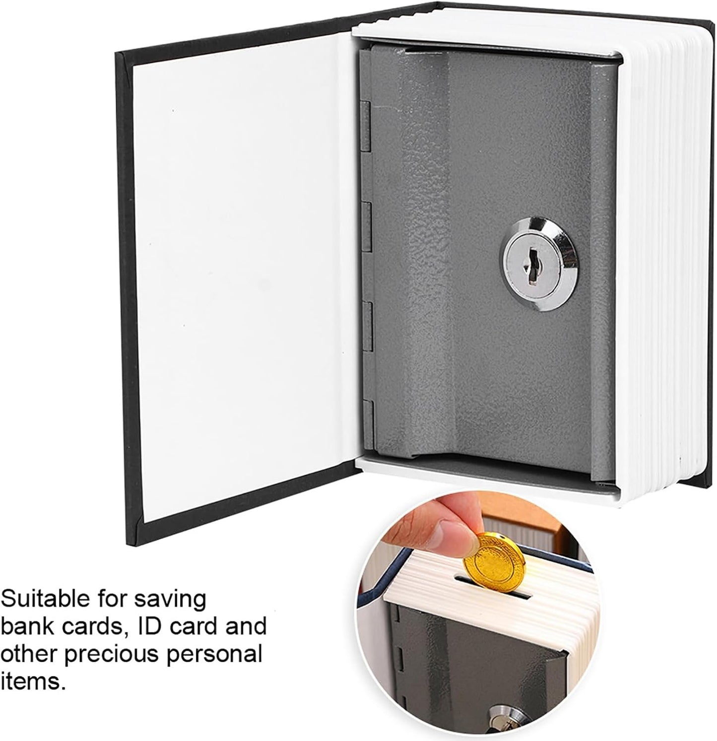 Mini Simulation Book Safe Storage Box Security Lock Case For Money Cash Gioielli con le Chiavi Applicazione Scena di Applicazione Home Office