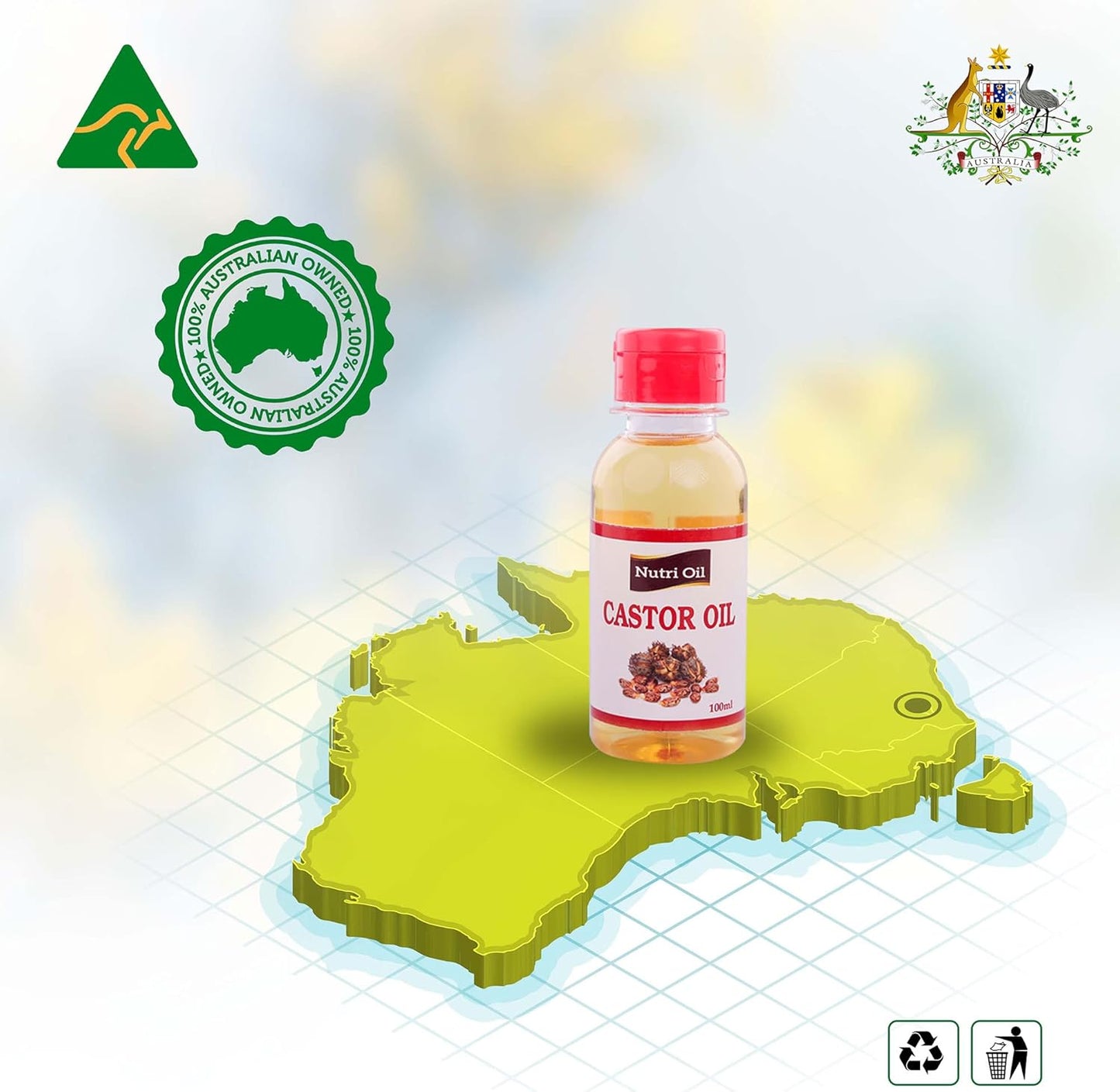 Nutri Oil 100 ml Castor Oil, Cold Pressed, Wood Churned, Wood Pressed, Unrefined, (Kolhu / Kacchi Ghani / Chekku), First Press, Chemical Free, Ideal for Oral intake and Hair/Skin care, Australia’s Most Trusted Oil Company