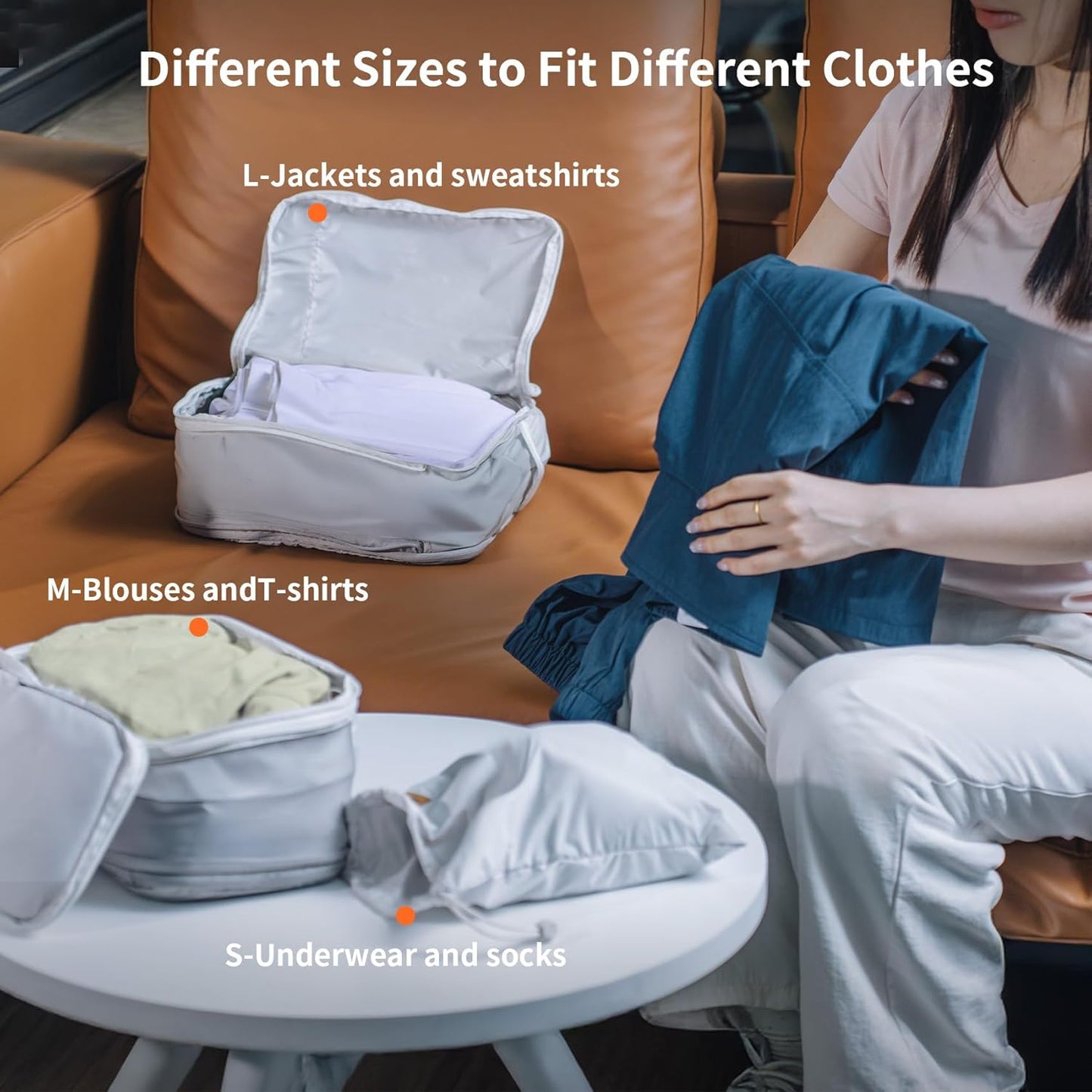 PGYTECH Clothes Storage Box Set, Travel Organizer Bags for Photographers and Enthusiasts, Two Tone Compression Cubes for Suitcases and Backpacks, Clothes Storage Bags