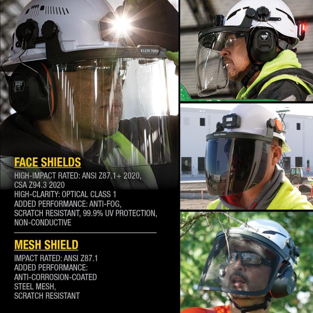 Klein Tools 60475 Safety Replacement Face Shield Frame, for Use with Safety Helmets, Cap Style and Full Brim Hard Hats
