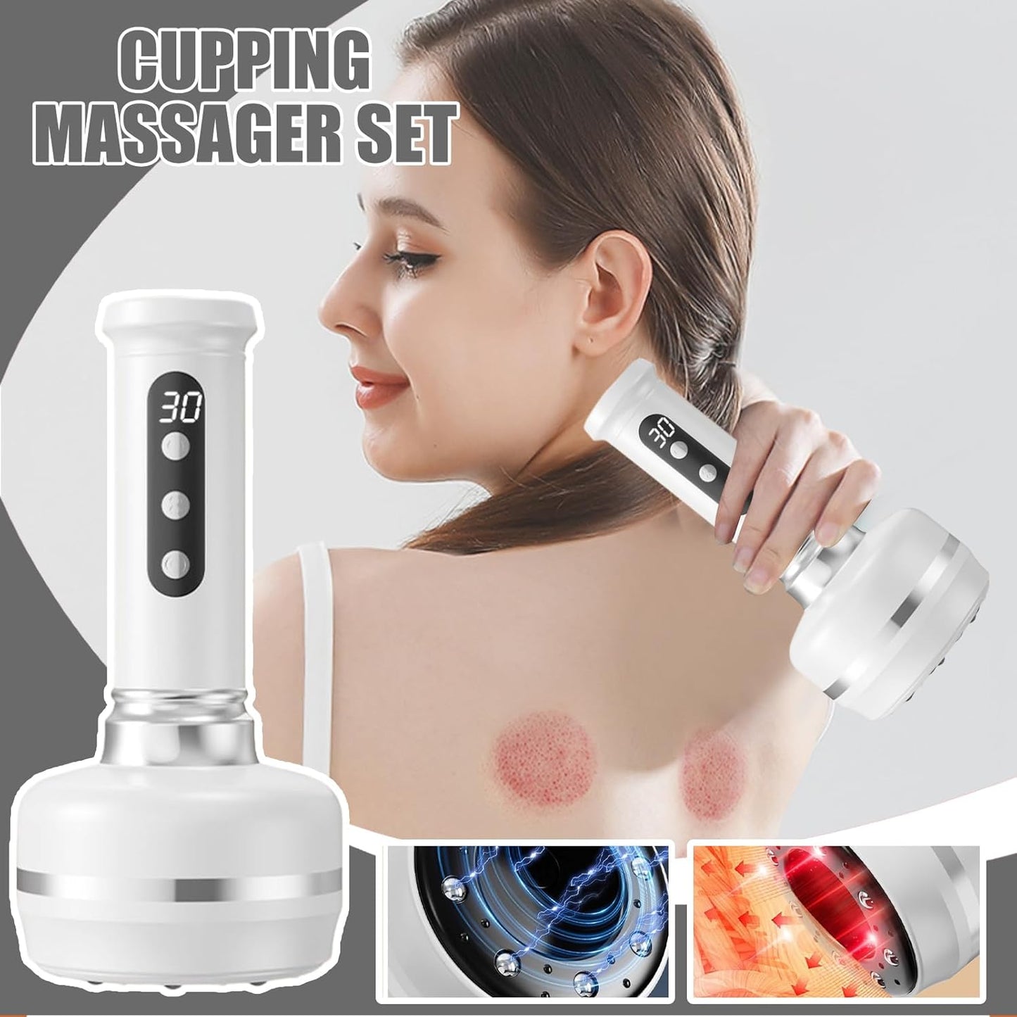 Massager A Coppa Elettrica - Dispositivo A Coppa Per Tutti Gli Usi | Kit Di Massaggio A Vuoto, Strumento Di Massaggio Elettrico Ricaricabile A 3 Livelli Per La Cura Postpartum