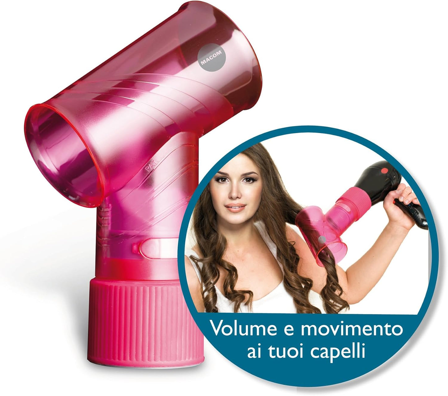 MACOM Sensation 215 Wind Spin Universal Diffuser with Cyclonic Technology, Silicone, Assorted Colours, 1 Unit