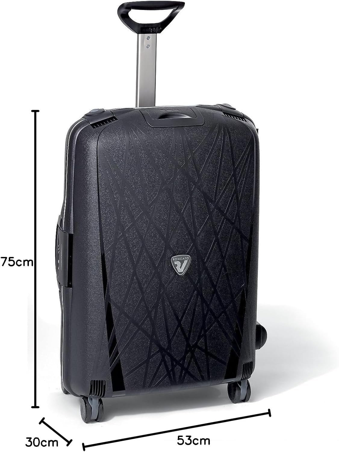 RONCATO Light Trolley Large Hard 4 Wheels with TSA Lock, Dimensions 75 x 53 x 30 cm, Weight: 4.8 kg