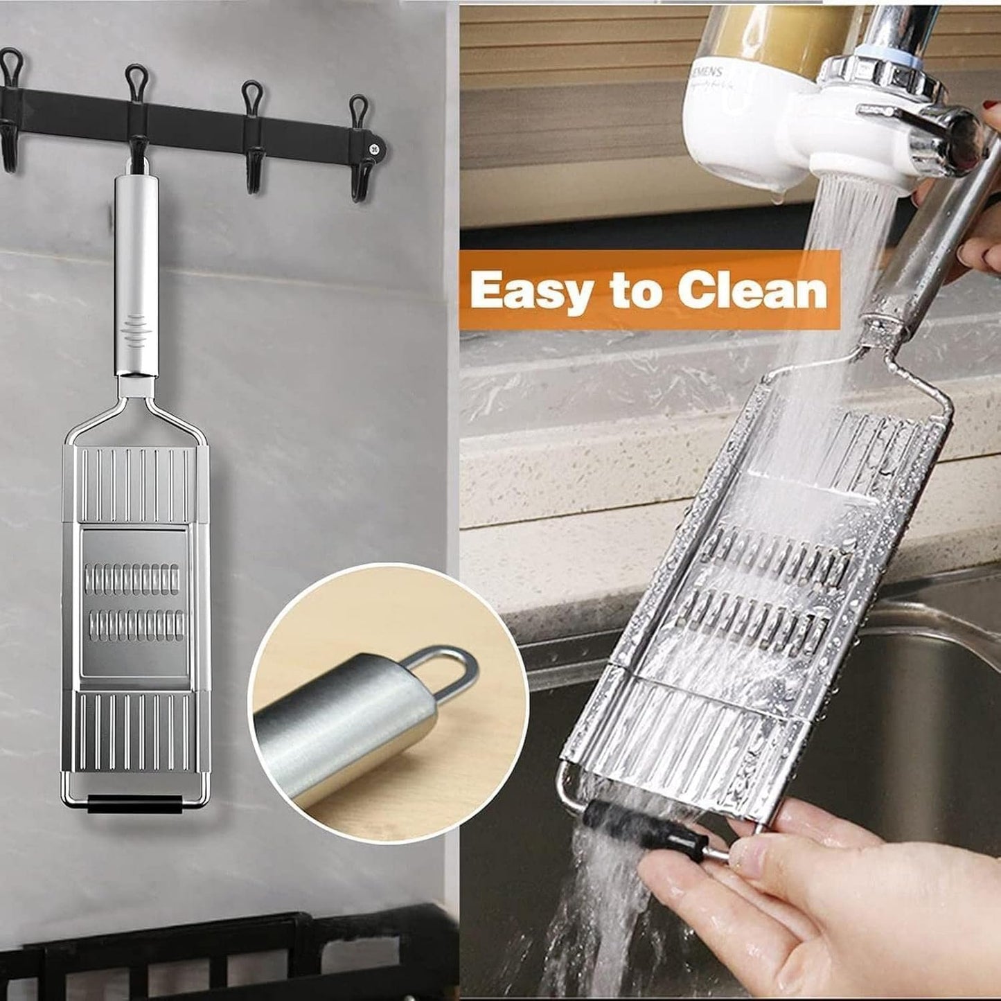 TOBILE Peeler 4 in 1 Vegetable Slicer Shredder Grater Cutter Manual Fruit Carrot Potato Grater with Handle Multipurpose Household Kitchen Tool