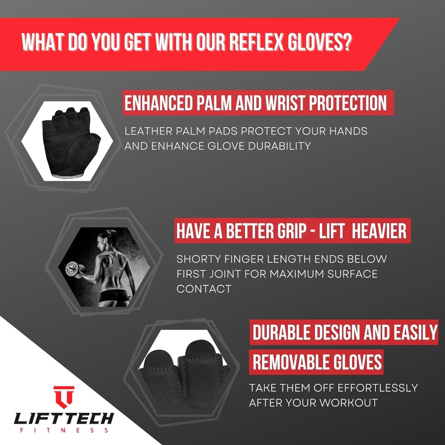Lift Tech Women's Reflex Weightlifting Gloves