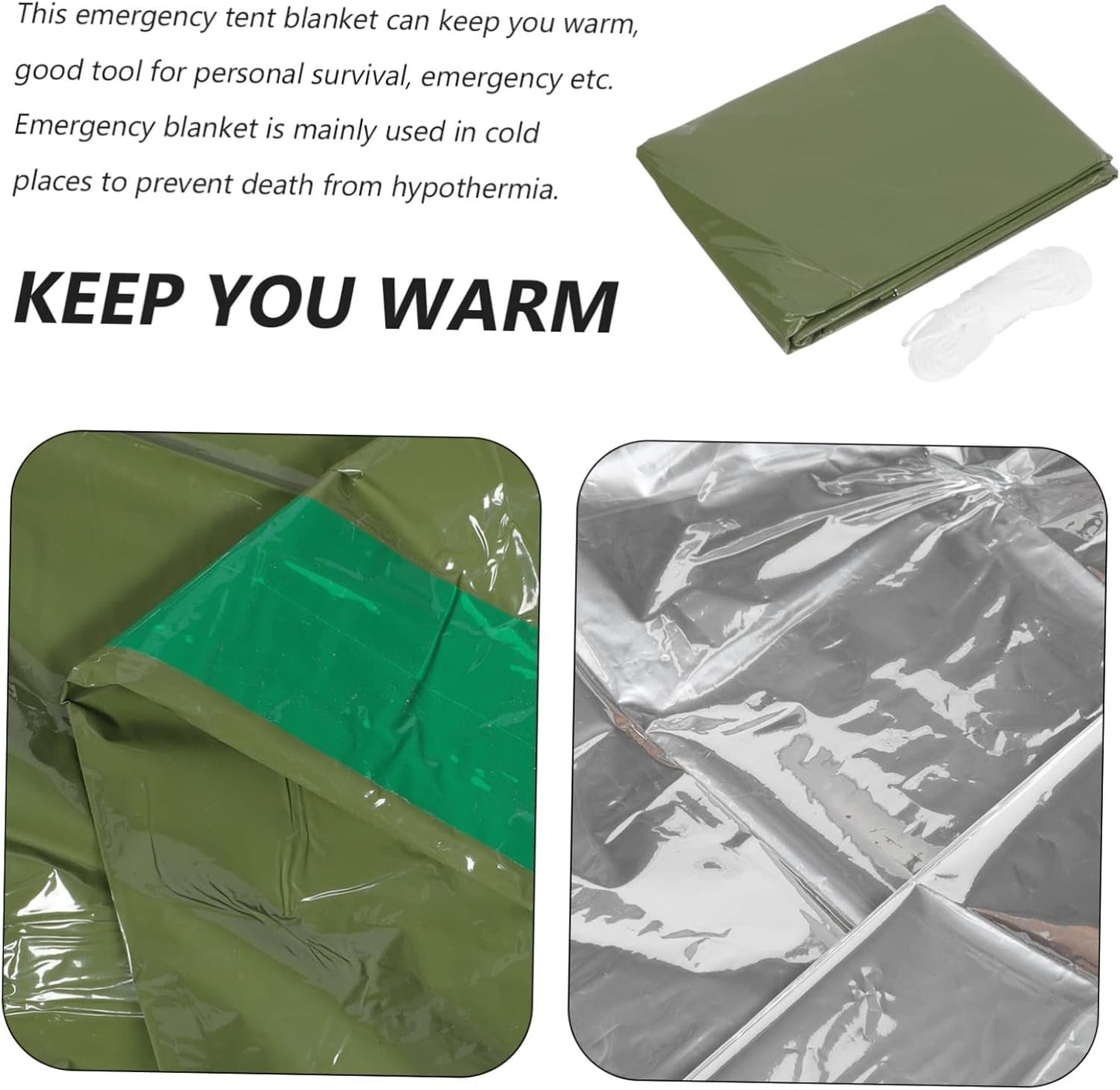 CORHAD Outdoor Emergency Tent Ultralight Tarp Shade Tarps for Outdoors Hammock Tent Thermal Shelter Hiking First Aid Tent Camping Foldable Blanket Camping Supply Emergency Supply Blanket