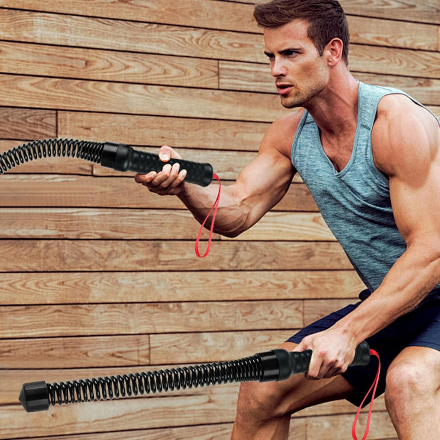 Heavy Ropes for Exercise Training, Heavy Ropes, Training, Portable, 2 x Fitness Equipment Cordless Design, Quiet Workout Solution, for Home Men Gyms Outdoor Activities, 18.5 Inch