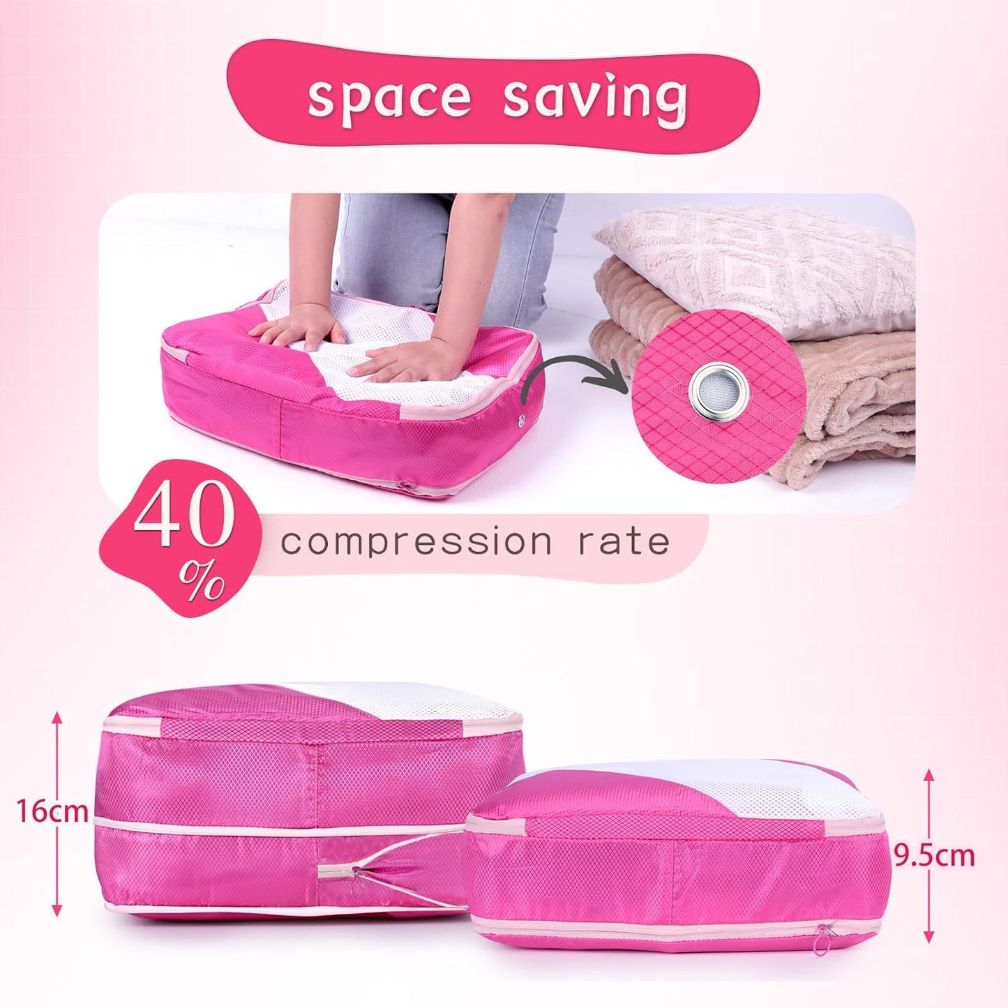 AiQInu Space Saving Organizer, Packing Cubes Compression, Compression Suitcase Organizer, Goose Feather Coat Organizers
