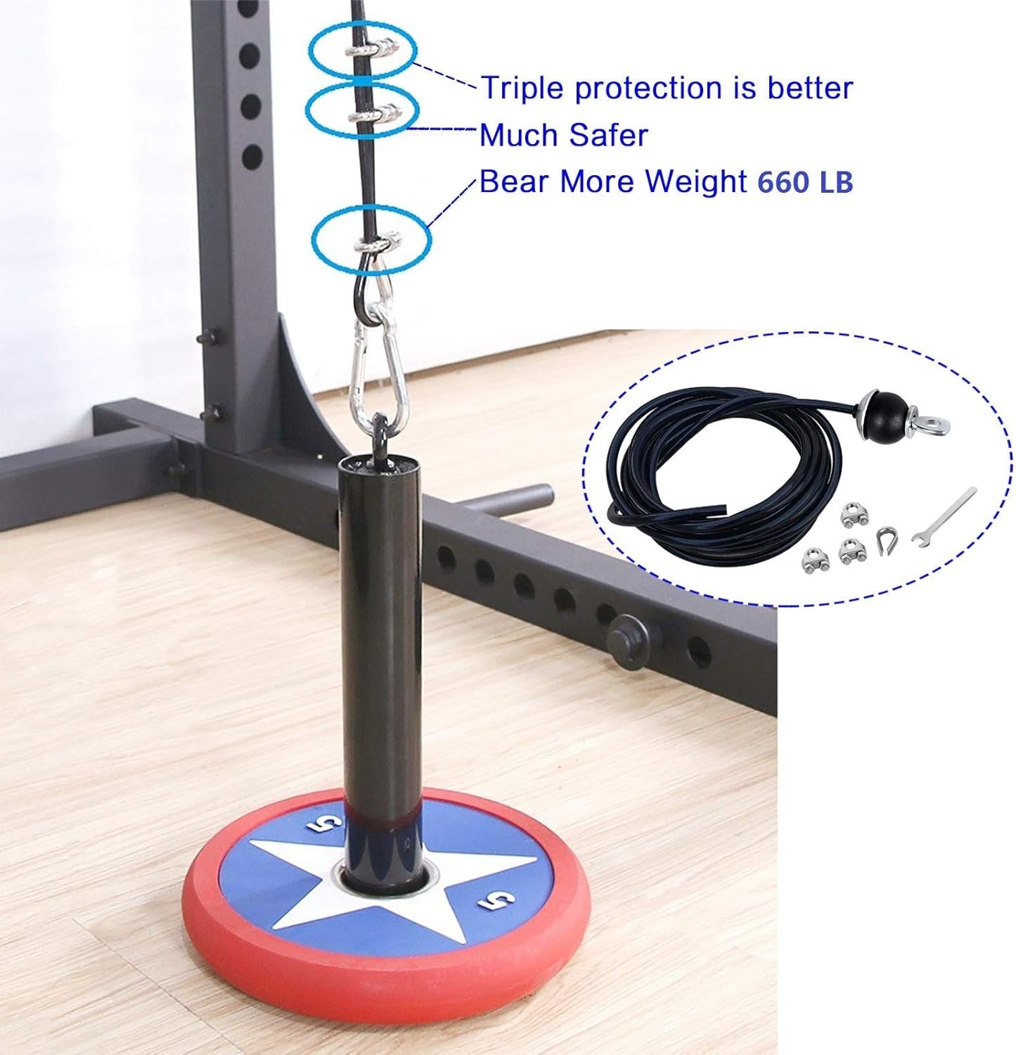 Home Gym Fitness LAT Pulldown Cable Replacement 78/118/ 236 Inch, 6mm Adjustable Length for Pulley System Cable Machine Workout Equipment, Steel Wire Rope with Rubber Stopper Ball