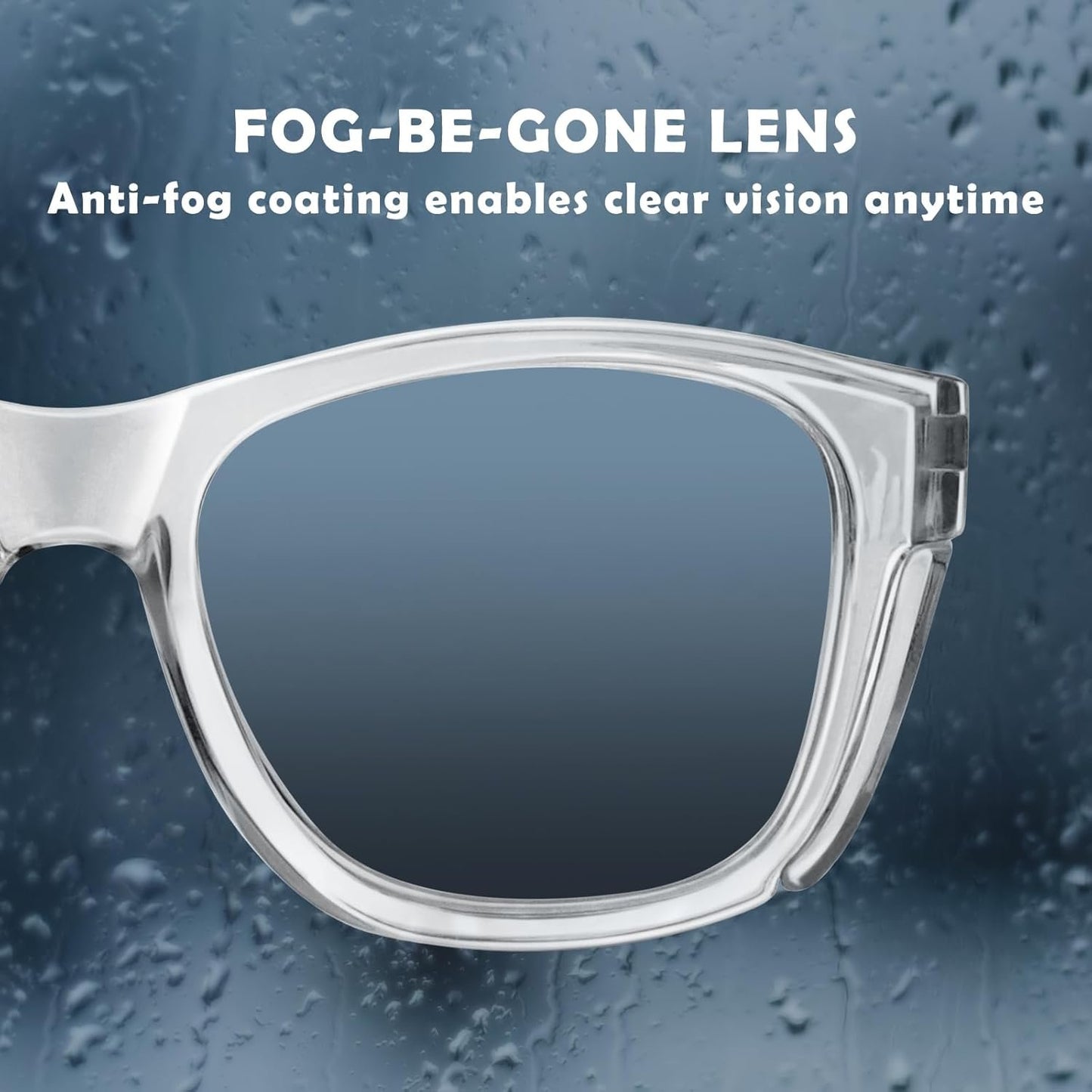 UKNOW Safety Glasses - Anti Fog Lenses - Eye Protection with Side Shields - ANSI Z87.1 Protective Eyewear - UV Protection