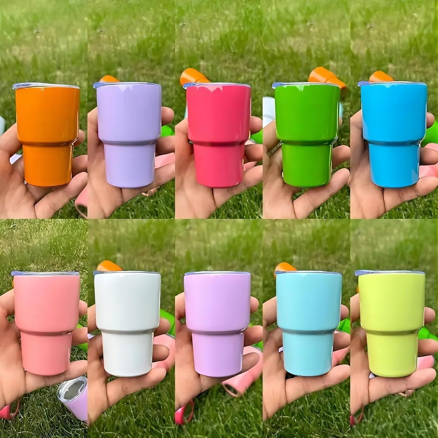 6pcs, 3oz Mini Tumblers With Straw, Metal Shot Glasses,Stainless Steel Water Bottles, Summer Winter Drinkware, For Bar, Pub, Club, Restaurant