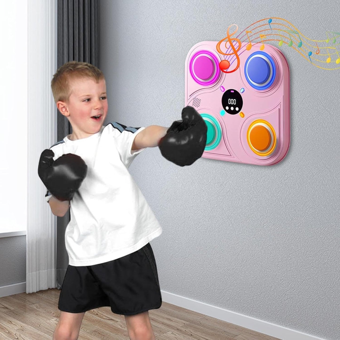 Wall-mounted Boxing Target, Interactive Punching Pad, Kids Boxing Training Gear, Reaction Training Boxing Pad, Home Workout Boxing Target, Wall-mounted Smart Music Boxing Target for Home Workouts
