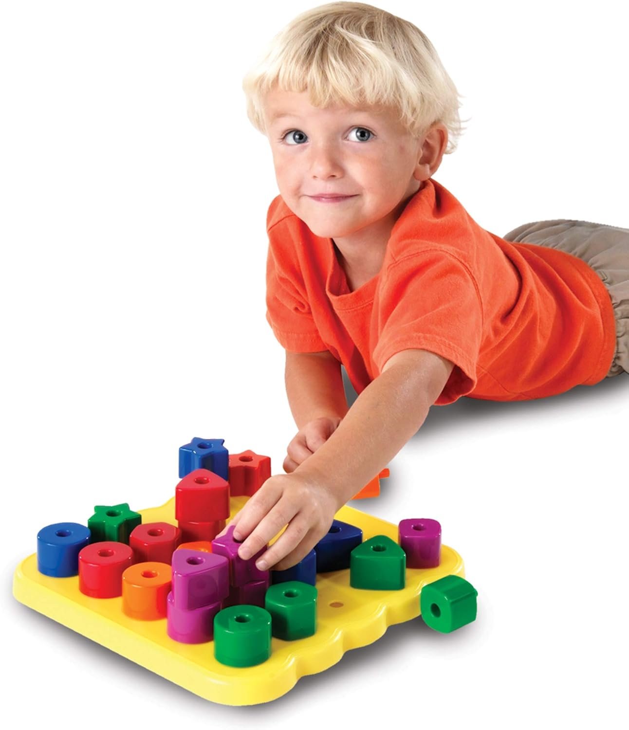 Learning Resources LER1572 Stacking Shapes Pegboard, Fine Motor Toy, 35 Piece Set, Ages 2+, LER1572