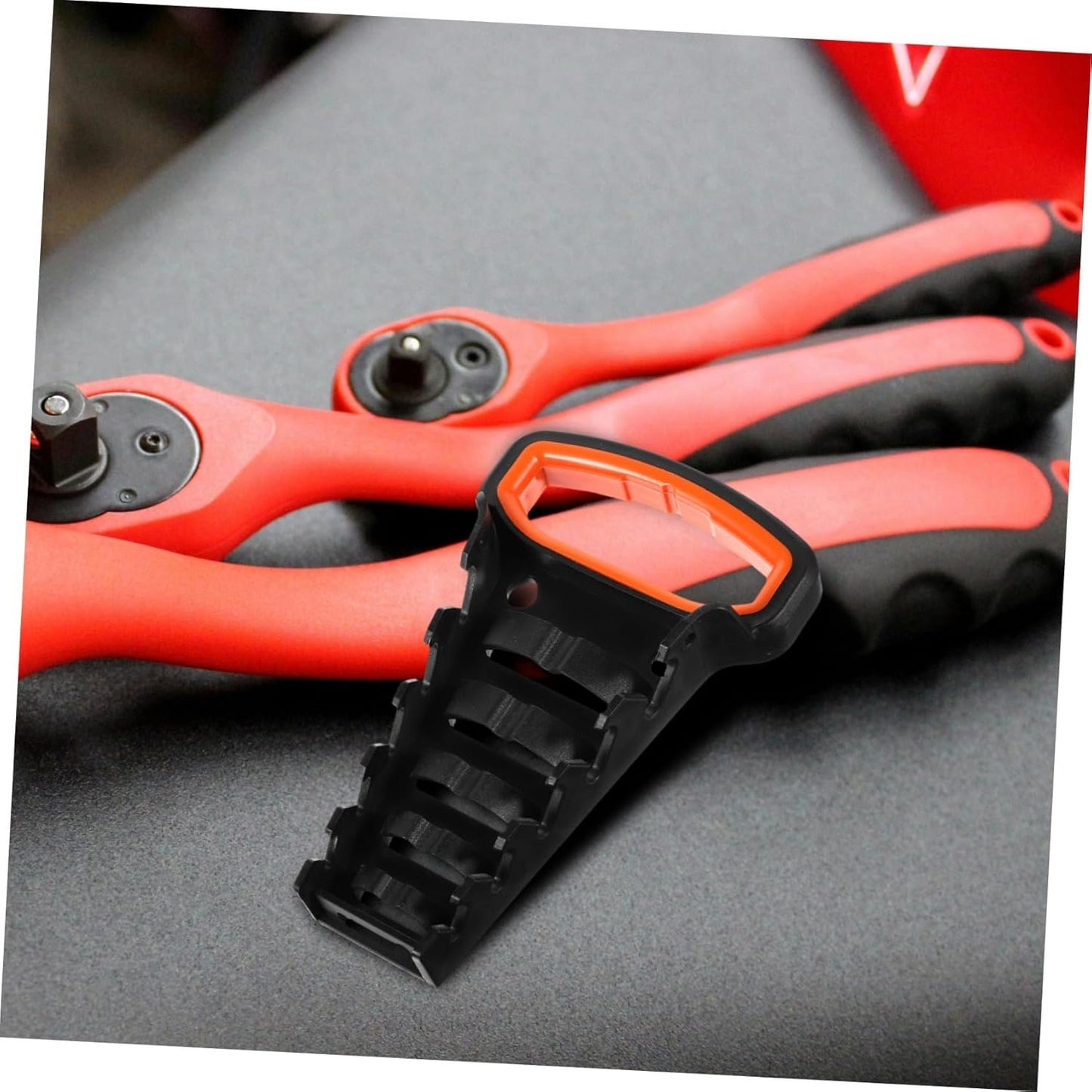 SHINEOFI 5 Wrench Organizer Slot Tool Holder for Mechanics DIY Projects Space Saving Wrench Stand Modular Rack for Efficient Workspace Organization