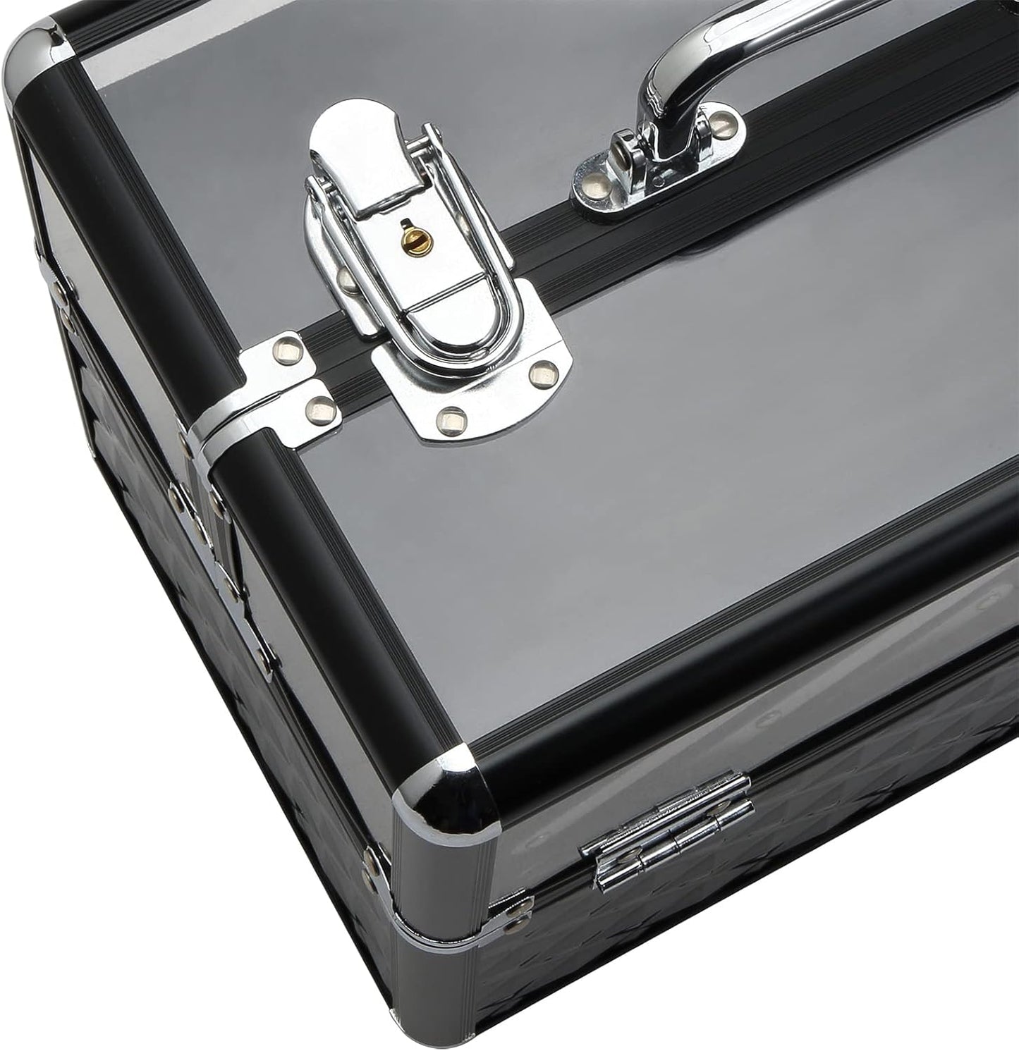 HOMCOM Professional Travel Makeup Case, Makeup Case with Removable Trays and Lock, for Women's Travel Makeup Beauty Case, 30 x 18.5 x 22 cm, Black