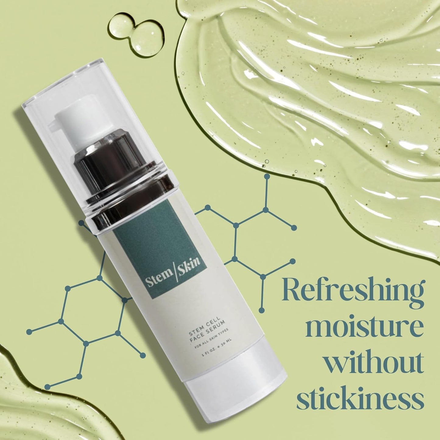 Advanced Anti-Aging Serum with Stem Cell Growth Factors – Hydrating Skin Renewal Formula for Wrinkles, Fine Lines, Acne, Skin Tone – Revitalizing and Rejuvenating Serum for Youthful Radiance
