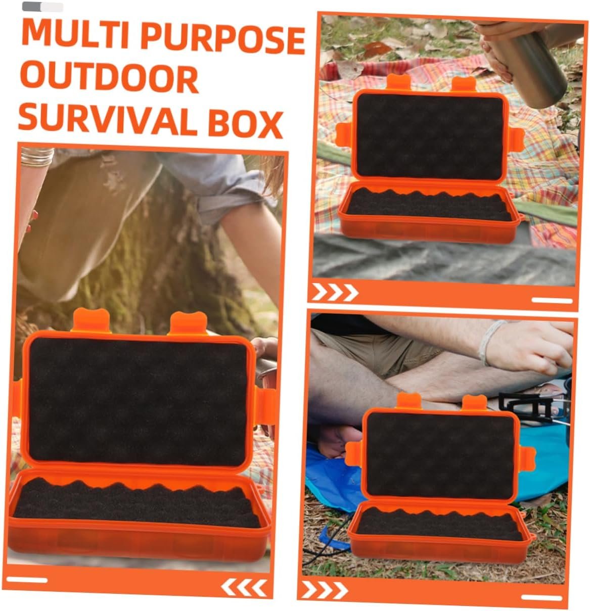 TIDTALEO Box Anti-fall Portable Storage Case Shockproof Bins Cooler Survival Outdoor Gadgets Plastic Orange