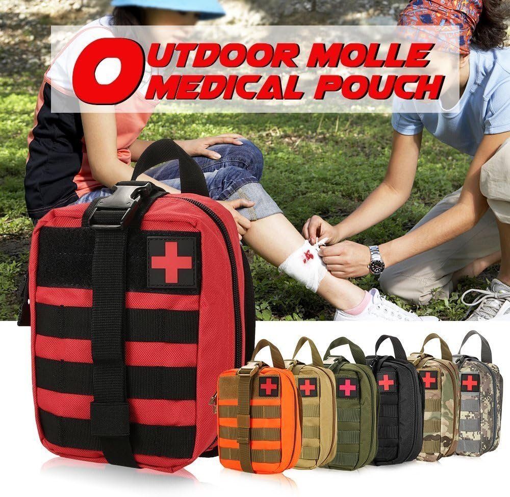 ifak molle First aid Bag EMT Tactical Pouches Rip-Away Medical Pouch Utility Rescue Emergency Trauma Accessories Tools Bag Military Belt Pouch (camo)