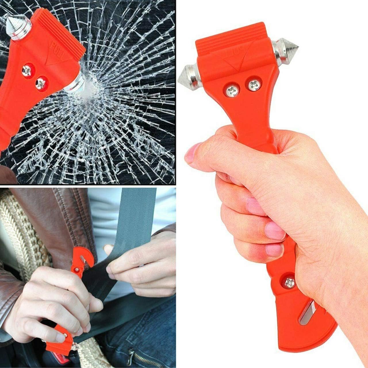 Kriture Escape Tool 4 Pack for Car, Auto Emergency Safety Hammer with Car Window Breaker and Seat Belt Cutter