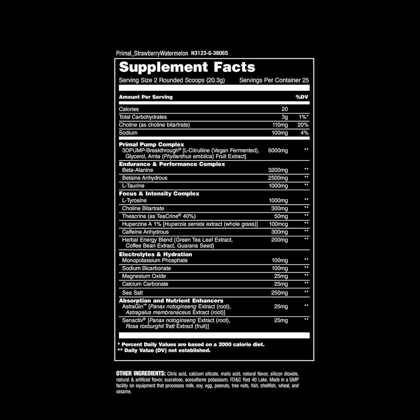 Animal Primal Powder 507 g, Strawberry Watermelon (25 Servings)