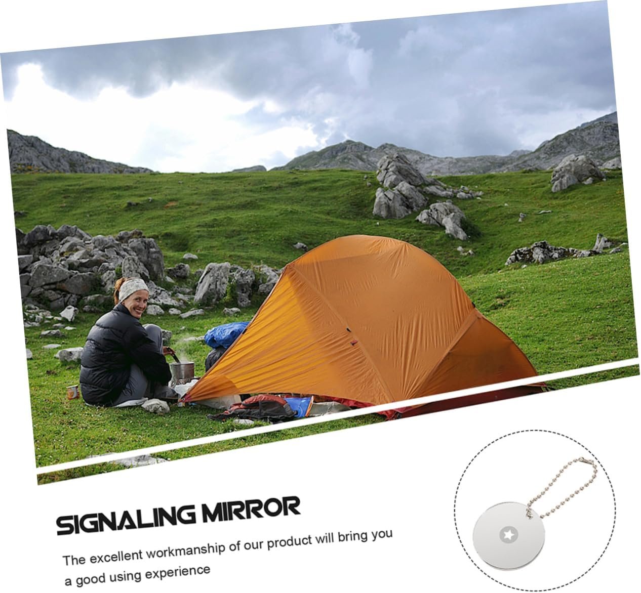 UKCOCO 2pcs Outdoor Survival Mirror Reflective Mirror for Camping Emergency Signaling Accurate Direction