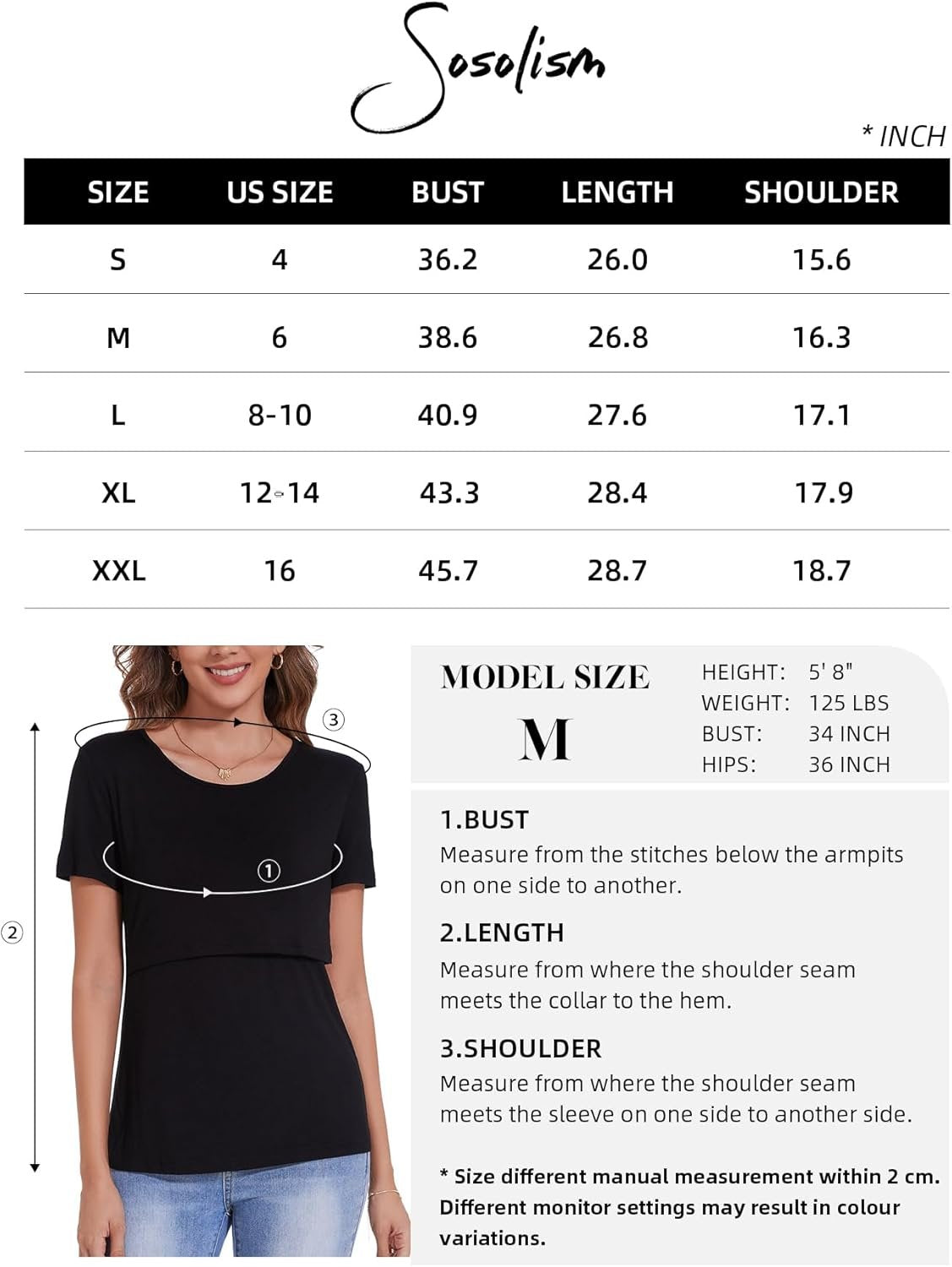 Sosolism 3 Packs Nursing Tops for Women Breastfeeding Clothes Summer Short Sleeve Maternity Shirt Pregnancy Clothing