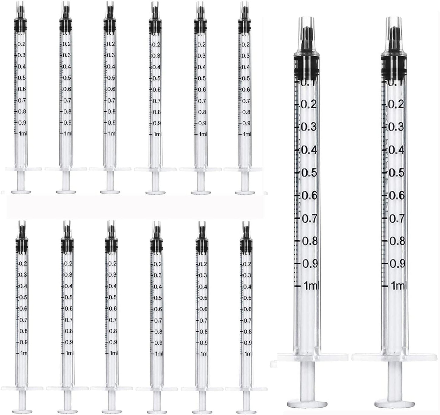50 Pack 1ml Syringe with Luer Slip Tip Without Needle for Measuring, Pet Feeding, Watering, Crafts