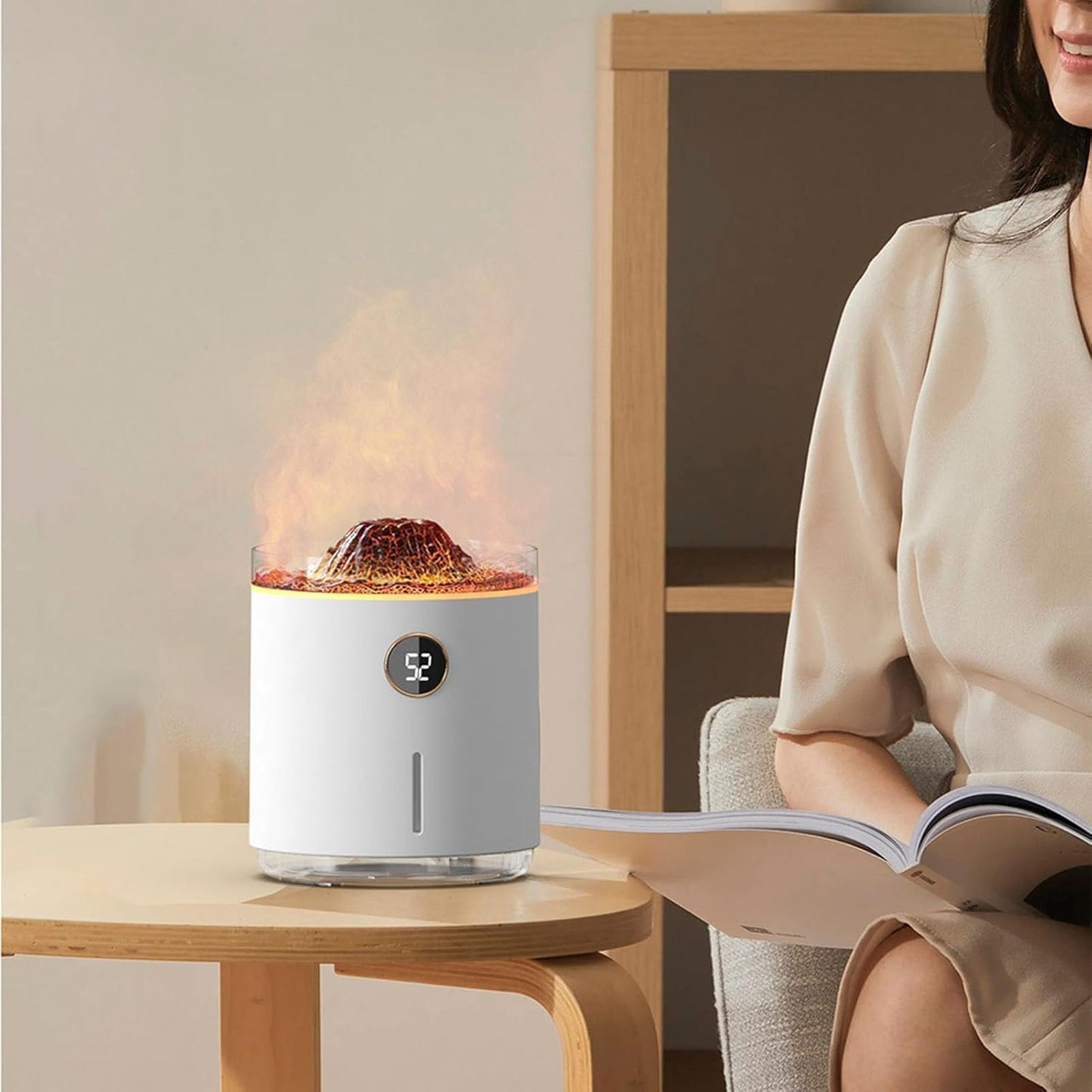 Flame Fire Essential Oil Diffuser, Adjustable Aromatherapy Mist Diffuser with Remote Control, Timeable, Lights for Large Room Home Office Yoga, Ultra Quiet Flame Air Aroma