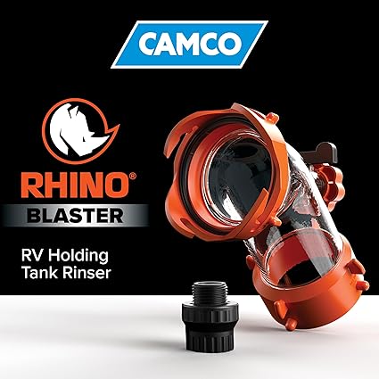 Camco Rhino Blaster RV Tank Rinser with Backflow Preventer RV Accessories for Toilet and Waste Tank Cleaning - Essential Camper Supplies for Odor Control and Sensor Maintenance - (39080) Visit the Camco Store