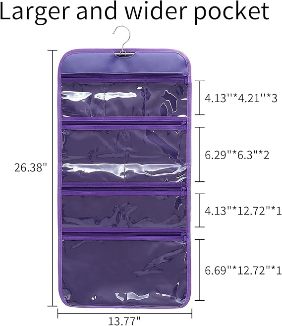 Foldable Clear Hanging Travel Toiletry Bag Cosmetic Organiser Storage
